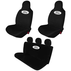 Resim Ford Fiesta Penye Oto Koltuk Kılıfı - Marka Logo Baskılı - Siyah 