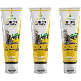 Resim Zoovital 3 Adet Hairball Malt Paste Kediler Için Tüy Yumağı Önleyen Malt Macun 100gr 