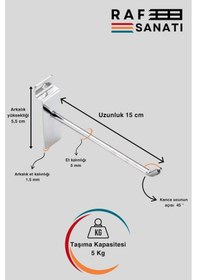 Resim 10 Adet Kanallı Pano Kancası 15 Cm Askı Kanca Raf Askısı Aksesuar Galvaniz 