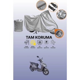 Resim Dokaca Gri Kilit Uyumlu Arora Verano 50 Uyumlu Motor Brandası, Koruyucu Örtü 
