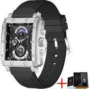 Resim Hanyang Siyah Lıge Erkek Saatler Top Marka Lüks Erkek Kol Saati Silikon Kayış Kuvars Izle Spor Su Geçirmez Erkek Saat Relogio Masculino (Yurt Dışından) 