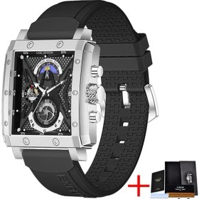 Resim Hanyang Siyah Lıge Erkek Saatler Top Marka Lüks Erkek Kol Saati Silikon Kayış Kuvars Izle Spor Su Geçirmez Erkek Saat Relogio Masculino (Yurt Dışından) 