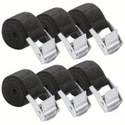Resim 6 Adet Ağır Hizmet Tipi Ayarlanabilir Ratchet Bağlama Kayışları Hızlı Serbest Bırakma Tokaları ile - Siyah, 1m x 25mm, Bisikletler, Motosikletler, Kamyonlar, Römorklar, Bagaj ve Yükleri Güvence Altına Almak İçin İdeal 
