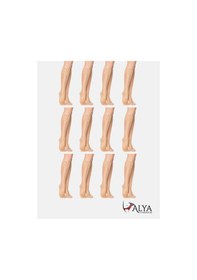 Resim Alya Underwear Kadın Parlak Soket Çorap, 15 Den, Fit - 12'li Paket Ten 57 12'li 