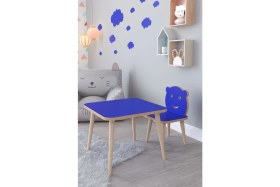 Resim Remaks Buğlem Yaz Sil Yüzey Çocuk Masa Sandalye Takımı 1 Aktivite Oyun Masası 1 Sandalye - Mavi 