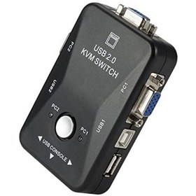 Resim 2 Port USB KVM Switch 2 PC Kasa Tek Kontrol Çoklu VGA 