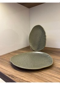 Resim 2'li Adelfa Tone Oval Plate 20 Cmkahvaltılık Sunum Tatlı Sunum Pasta Servis Gourmet Sunum Çok renkli 