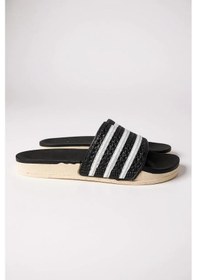 Resim Alb 15054 Günlük Erkek Plaj Havuz Bahçe Yazlık Sokak Çizgili Terlik Siyah 