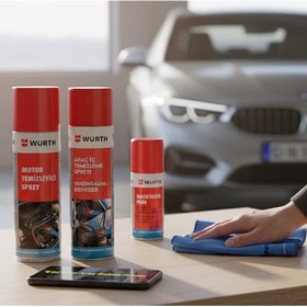 Resim Würth Yeni Araç Motor Temizleme,araç İçi,quick Fresh,bez Bakım Paketi 4'lü 