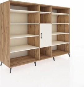 Resim Kronos Dolap 12 Raflı Tek Kapaklı 220x59x163 Çam-aytaşı Çam-aytaşı 