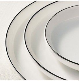 Resim Güral Bilbao 3 Parça 27 Cm Servis Tabağı Siyah File 