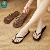 Resim Kadınlar için Kaymaz Rahat Yumuşak Tabanlı Terlik Sandaletler - Hafif PVC Plaj Terlikleri, Yastıklı İç Taban, Düz Renk Günlük Flip-Flop'lar İlkbahar/Sonbahar İç ve Dış Mekan Kullanımı, Minimalist Tasarım, Dayanıklı Ayakkabı 