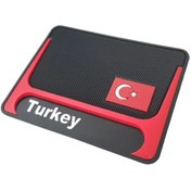 Resim Midkan Kaydırmaz Silikonlu Ped Araç Göğüs Torpido Ev Ofis Çok Amaçlı Turkey Bayrak Desenli 17,5 cm x 13 cm 