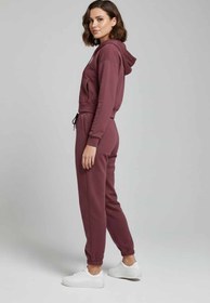 Resim vynor atelier Kadın Fermuarlı Kapüşonlu Crop Eşofman Takımı - Rahat Kesim Street Style İpeksi Kumaş 