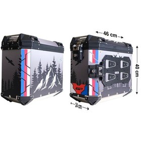 Resim Gp Kompozit Dsn06 Universal 40 Lt X 2 Desenli Alüminyum Motosiklet Yan Çanta Seti 