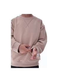 Resim Erkek Çocuk Bej Sweatshirt %100 Pamuk 12 Ay 5 Yaş Rahat Kalıp Basic Günlük Üst Bej 