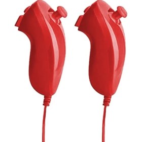Resim Lalulala Kırmızı-2 Adet-Sol Sağ El Nunchuck Wii El Kavisli Oyun Kolu Denetleyicisi Nintendo Wii Oyun Denetleyicisi Nunchuck Wii Gamepad Için (Yurt Dışından) 