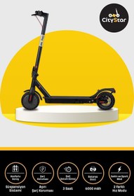 Resim Citystar Süspansiyonlu Güçlü Motor Elektrikli Scooter 