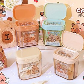Resim 1pc/4pcs Kapibala Manuel Kurşun Kalem Bileme Makinesi Çift Delikli Kurşun Kalem Bileme Makineleri, Kolay Kullanım, Keskin ve Dayanıklı, Öğrenciler ve Profesyoneller İçin Uygun, Temel Çizim Aracı 