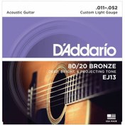 Resim D'Addario EJ13 80/20 Bronze Akustik Gitar Teli (11-52) 