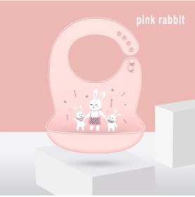Resim Silikon Babi Önlük Su Geçirmez Tükürük Damlayan Muz Önlükler Karikatür Pink Rabbit İspanya Pink Rabbit Çok Renkli 