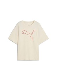 Resim Puma Her Kadın Grafik Baskılı Geniş Kesim Tişört 688149 87 Beyaz 