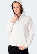 Resim Slazenger MILIO I Kadın Fermuarlı Kapüşonlu Cepli Ekru Sweatshirt 