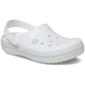 Resim Crocs Crocband Günlük Unisex Terlik Beyaz Yeşil Beyaz - Yeşil 
