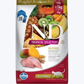 Resim N&D Tropical Selection Tavuklu Tropikal Meyveli Kısırlaştırılmış Kedi Maması - 5 KG 