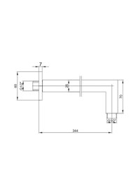 Resim Eca Duvardan Duş Başlığı Borusu Mat Siyah 