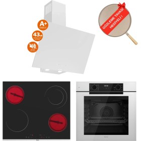 Resim Ferre Fryart&flowart Vitrona Sessiz Davlumbaz Elektrikli Beyaz Ank. Set (D078-SA + MS263 + QEP63CB) 