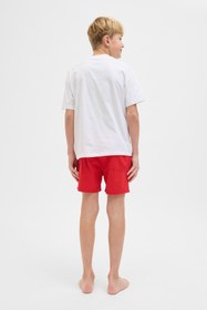 Resim Jack & Jones JPSTMAUI JJSWIM LOGO AKM Kırmızı Erkek Çocuk Şort 