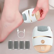 Resim 1 Şarj Edilebilir Elektrikli Ayak Parlatıcısı, Kalınlaştırma için 2 Değiştirilebilir Parlatma Başlığı, USB Şarjı, Taşınabilir ve Kullanımı Kolay Cilt Bakımı, Şarj Edilebilir Kalınlaştırılmış Ayak Parlatıcısı 