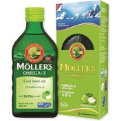 Resim Möllers Omega 3 Elma Aromalı A-D-E Vitaminli Balık Yağı 250 ml 