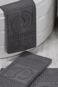 Resim ELART Lina Ayak Havlusu (50x70 cm) Antrasit - Antrasit 