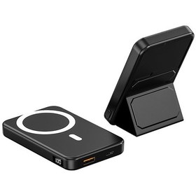 Resim Xindoker "15w Magsafe Kablosuz Hızlı Şarj Powerbank - İphone 14/13/12 Uyumlu, 10000mah Katlanabilir Taşınabilir Şarj Cihazı" 