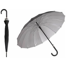 Resim Erkek Şemsiye 16 Telli Baston Saplı Siyah Şemsiye Siyah 