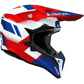 Resim Aıroh Wraap Vısıon Red Blue Gloss Kask Kırmızı Mavi 
