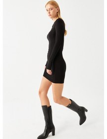 Resim Gönderi R Kadın Siyah Sivri Burun Kalın Topuklu Hakiki Deri Çizme Gkzc13447530 Siyah 