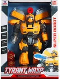 Resim Toycraft Sarı Ok Atan 40 Cm Uzaktan Kumandalı Pilli Işıklı Ve Sesli Robot Ürün Dönüşmez Sarı 