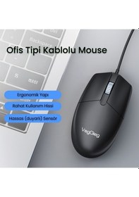 Resim Veggieg VG-G005 Optik 3 Tuşlu Sağ Ve Sol Elle Kullanıma Uygun Usb Kablolu Mouse 