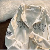 Resim Novahub Danmo Retro Sokak Giyimi Mektup Baskılı Sweatshirtler Vintage Kadın Fermuarlı Kapşonlular Kapşonlu Ceketler Bej - Xl Bej 