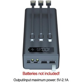 Resim 18650 Power Bank Kılıfı Lityum Piller İçin 16 Yuva Hızlı Şarj Sürümü Taşınabilir Tasarım Evrensel Uyumluluk Piller Dahil Değildir Siyah 