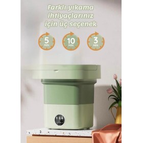 Resim Mucosan Katlanabilir Mini Çamaşır Makinesi 13 L Taşınabilir Çamaşır Makinesi ve Kurutma Özellikli - Yurtlar, Seyahatler, Küçük Evler, Havlular ve Iç Çamaşırları Için Yer Tasarruflu Çamaşır Yardımcısı 
