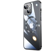 Resim Apple iPhone 14 Plus Sert Transparans Arka Kamera Korumalı Riksos Siyah Kılıf Gpack