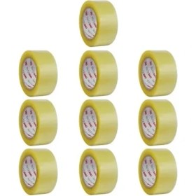 Resim Larskas 10 Adet Şeffaf Koli Bandı - 45 mm x 100 Mt, Güçlü Yapışkanlı 