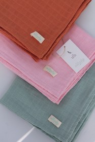 Resim elibaby 3’lü %100 Organik Pamuk Müslin Örtü Seti Kız Bebek Model 3 (PEMBE, TARÇIN, NİL 3 ADET 75x85 CM) 
