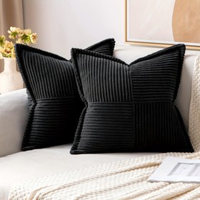 Resim 1 Adet Dolgusuz Kadife Koltuk Yastık Kılıfı - Modern Çizgili, Fermuarlı ve Makinede Yıkanabilir, 14x14 & 60.96x60.96 cm, Oturma Odası, Yatak Odası, Dış Mekan Dekoru (Karışık Renkler), Kanepe Süs Yastığı 