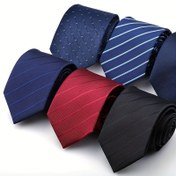 Resim 2 Adet Erkek Moda Çizgili Kravatlar Klipsli - 8.0cm Genişlik, Polyester, İş, Düğünler & İş İçin Mükemmel - İdeal Hediye Seçimi 