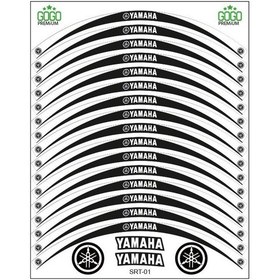 Resim Yamaha Beyaz Siyah Yamaha Reflektörlü Jant Şeridi 